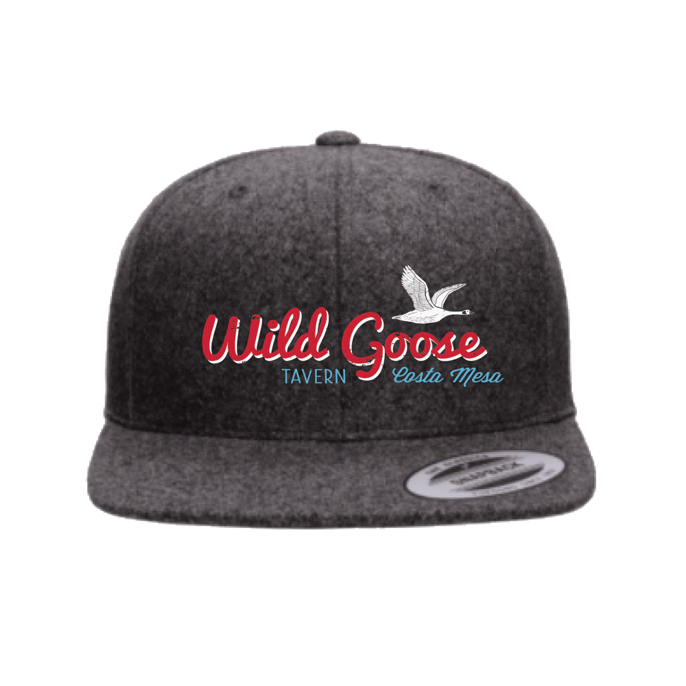 Wild Goose Wool Blend Snapback Cap - Dark Grey