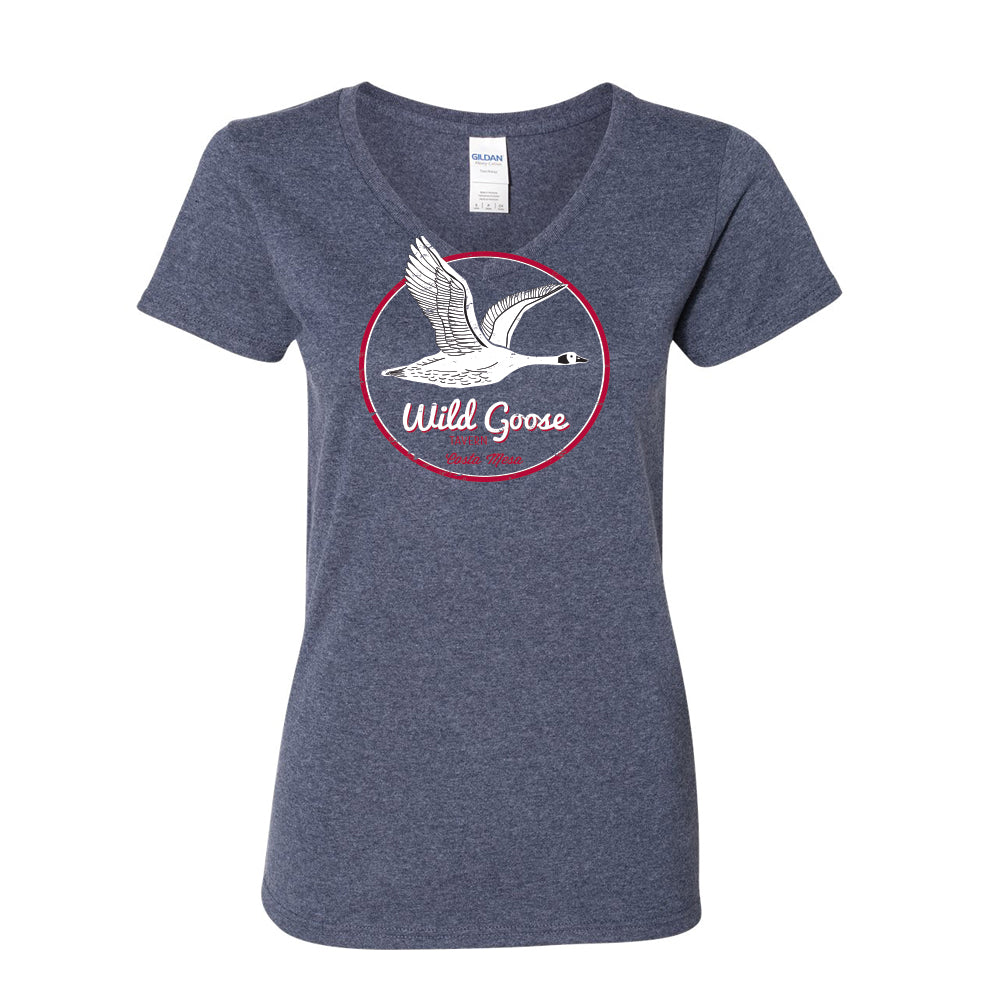 Wild Goose Deep V-Neck - Navy Blue